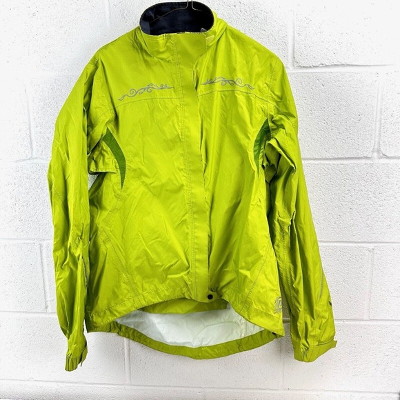 Novara Express Bike Cycling Jacket Women’s Green Waterproof Reflective Sz L - Picture 1 of 8